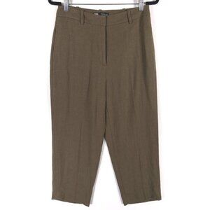 NWOT ZARA LINEN Blend‎ Wide Leg Knit Pants Trousers Crop 2753/220/505 MEDIUM